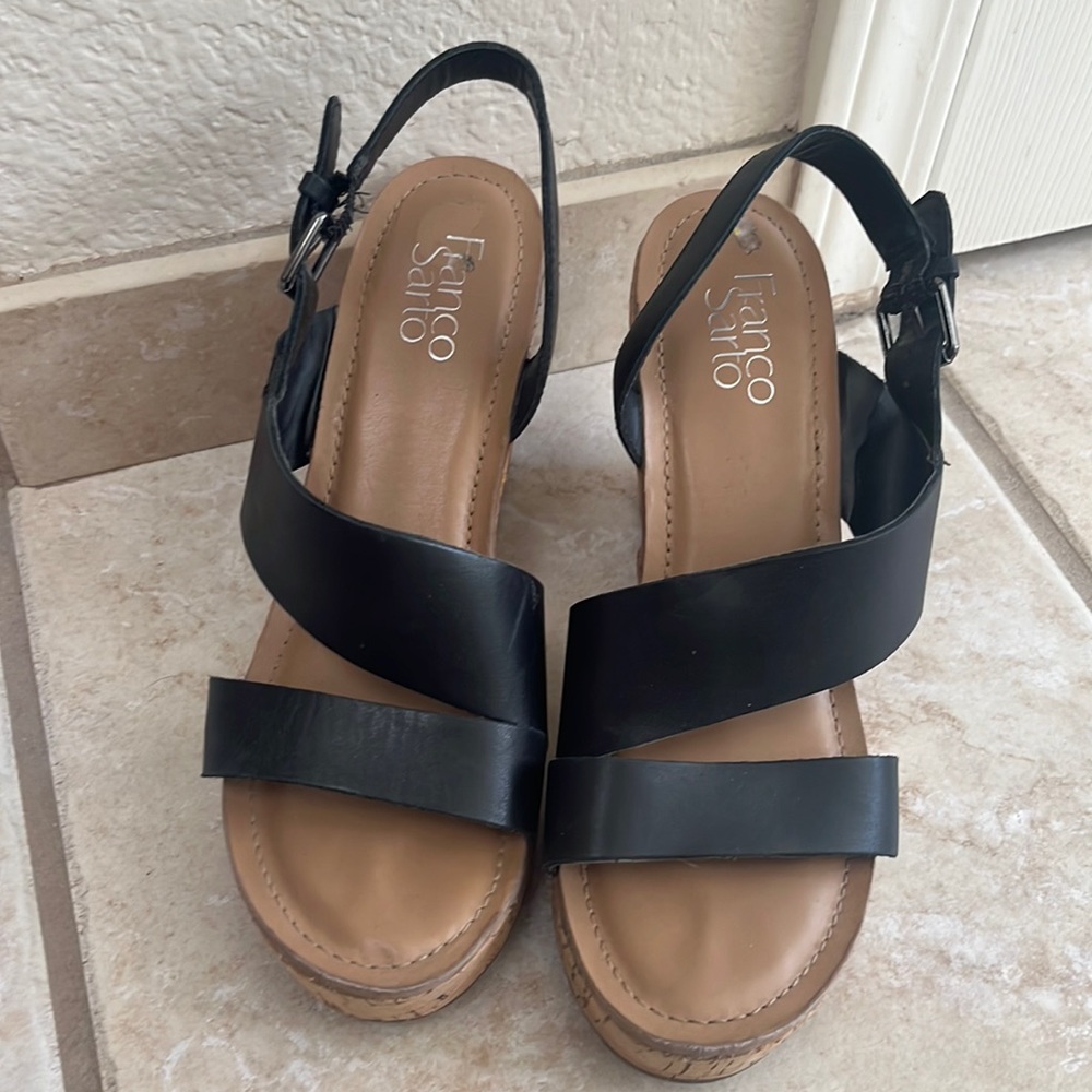 Black leather Franco Sarto sandals